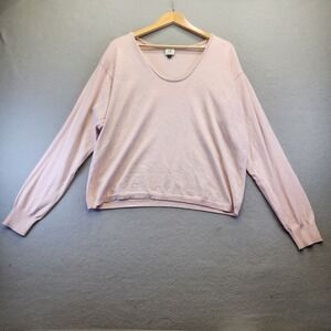Cabi Pink Braided Scoop Neck Sweater Womens Large 6661 Pastel Knit Pullover L